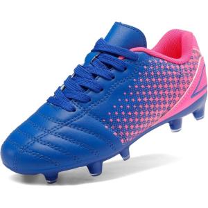 image:imageDREAM PAIRS Boys Girls Outdoor Sport Football Shoes Soccer Cleats for LittleBig KidRoyalBlueFuchsia