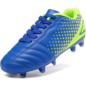 image:imageDREAM PAIRS Boys Girls Outdoor Sport Football Shoes Soccer Cleats for LittleBig KidRoyalBlueNeonGreen