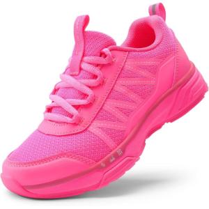 image:imageDREAM PAIRS Boys Girls Shoes Kids DuraPlay Tennis Footwear Non Slip Athletic Running Walking Lightweight Lace Up Sneakers for LittleBig KidHot Pink