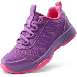 image:imageDREAM PAIRS Boys Girls Shoes Kids DuraPlay Tennis Footwear Non Slip Athletic Running Walking Lightweight Lace Up Sneakers for LittleBig KidPurple