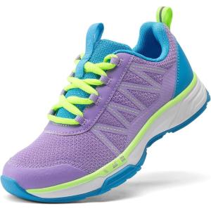 image:imageDREAM PAIRS Boys Girls Shoes Kids DuraPlay Tennis Footwear Non Slip Athletic Running Walking Lightweight Lace Up Sneakers for LittleBig KidPurpleBlue
