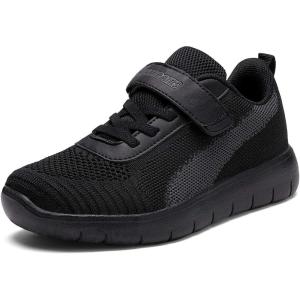 image:imageDREAM PAIRS Boys Girls Shoes Kids Tennis EZOns MagicZips Athletic Running Walking Barefoot Zero Drop SneakersBlackDarkGrey