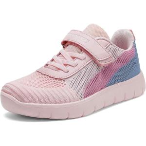 image:imageDREAM PAIRS Boys Girls Shoes Kids Tennis EZOns MagicZips Athletic Running Walking Barefoot Zero Drop SneakersPinkGreyBlue