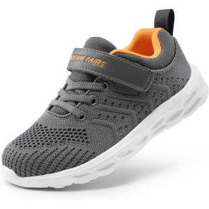 image:imageDREAM PAIRS Boys Girls Shoes Kids Tennis Footwear EZOns GoGetters Running Athletic School Sneakers for LittleBig KidGreyOrange