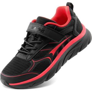 image:imageDREAM PAIRS Boys Girls Sneakers Kids Tennis Running Shoes EZONs EZPlays Athletic Sport Gym Lightweight Breathable ShoesBlackRed