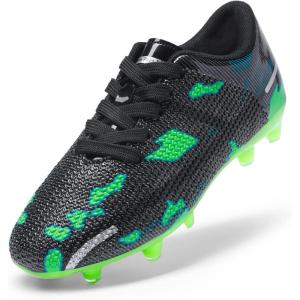 image:imageDREAM PAIRS Boys Girls Soccer Cleats Kids Football Shoes for LittleBig KidBlackGreen