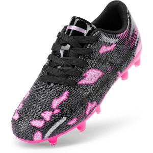 image:imageDREAM PAIRS Boys Girls Soccer Cleats Kids Football Shoes for LittleBig KidBlackHot Pink