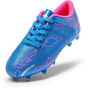 image:imageDREAM PAIRS Boys Girls Soccer Cleats Kids Football Shoes for LittleBig KidBlueHot Pink
