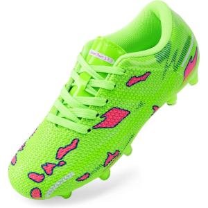 image:imageDREAM PAIRS Boys Girls Soccer Cleats Kids Football Shoes for LittleBig KidNeon Green