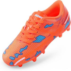 image:imageDREAM PAIRS Boys Girls Soccer Cleats Kids Football Shoes for LittleBig KidOrange