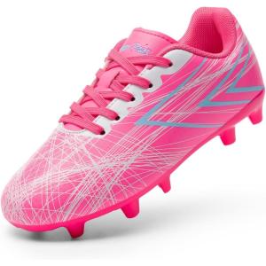 image:imageDREAM PAIRS Boys Girls Soccer Cleats Kids Youth Firm Ground Football Shoes for LittleBig KidHot Pink