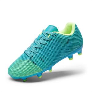 image:imageDREAM PAIRS Boys Girls Soccer Cleats Youth Firm Groud Athletic Outdoor Trainning Football Shoes for LittleBig KidBlueNeon Green