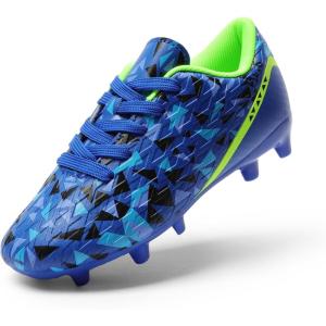 image:imageDREAM PAIRS Boys Girls Soccer Cleats Youth Firm Groud Athletic Outdoor Trainning Football Shoes for LittleBig KidNavyBlueBlackNeon Green