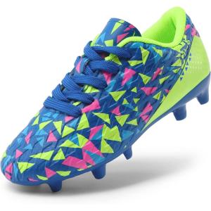 image:imageDREAM PAIRS Boys Girls Soccer Cleats Youth Firm Groud Athletic Outdoor Trainning Football Shoes for LittleBig KidRoyal BlueNeon Green