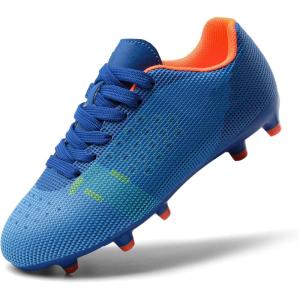 image:imageDREAM PAIRS Boys Girls Soccer Cleats Youth Firm Groud Athletic Outdoor Trainning Football Shoes for LittleBig KidRoyal BlueOrange
