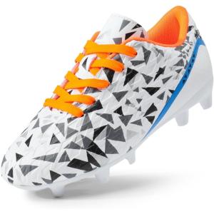image:imageDREAM PAIRS Boys Girls Soccer Cleats Youth Firm Groud Athletic Outdoor Trainning Football Shoes for LittleBig KidWhiteRoyalBlueOrange
