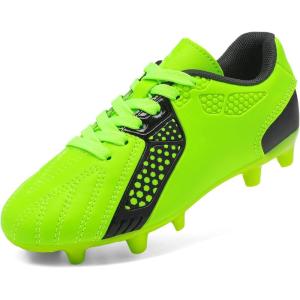 image:imageDREAM PAIRS Boys Girls Soccer Cleats Youth Firm Groud Classic Lightweight Football Shoes for LittleBig KidNeonGreenBlack