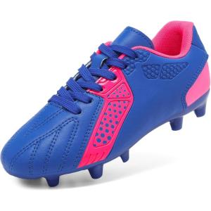 image:imageDREAM PAIRS Boys Girls Soccer Cleats Youth Firm Groud Classic Lightweight Football Shoes for LittleBig KidRoyalBlueFuchsia