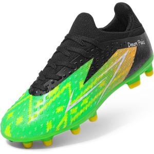 image:imageDREAM PAIRS Boys Girls Soccer Cleats Youth Firm Groud Football Shoes for LittleBig KidNeon GreenBlack