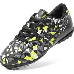 image:imageDREAM PAIRS Boys Girls Turf Indoor Soccer Shoes Lace Up Cleats for LittleBig KidBlackNeonGreen