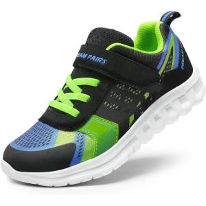image:imageDREAM PAIRS Girls Boys Shoes Kids Tennis EZOns Quicksteps School Sneakers Breathable Running Athletic ShoesBlackRoyalGreen