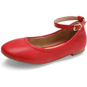 image:imageDREAM PAIRS Girls Dress Shoes Girls Ballerina Flat Ankle Strap Ballet Flats ToddlerLittle KidBig KidRed