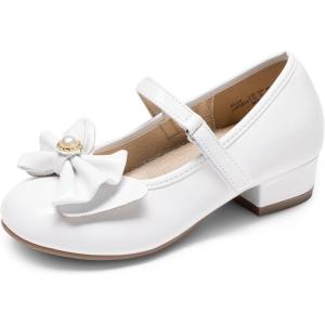 image:imageDREAM PAIRS Girls Dress Shoes Princess Shoes for Toddler Little Girl Mary Jane Low Heels Glitter Flower Party Wedding FootwearWhite