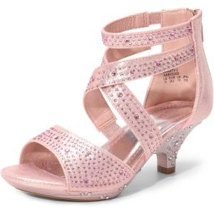 image:imageDREAM PAIRS Girls Sandals Low Heel Dress Pump SandalsPink