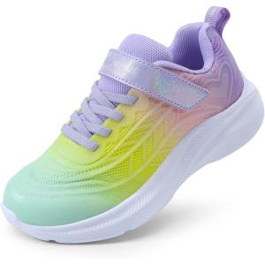 image:imageDREAM PAIRS Girls Shoes Kids Tennis Sparkle Ease Running Athletic Lightweight Sneakers for LittleBig Kids ToddlerGreenYellowPurple