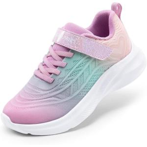 image:imageDREAM PAIRS Girls Shoes Kids Tennis Sparkle Ease Running Athletic Lightweight Sneakers for LittleBig Kids ToddlerPinkGreen