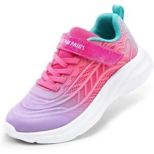 image:imageDREAM PAIRS Girls Shoes Kids Tennis Sparkle Ease Running Athletic Lightweight Sneakers for LittleBig Kids ToddlerPurpleHot Pink