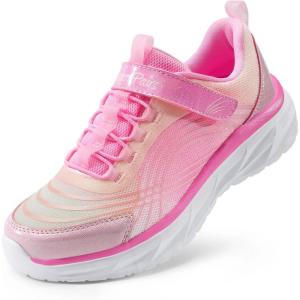 image:imageDREAM PAIRS Girls Shoes Sneakers Kids Tennis Shoes Sparkle ColorBurst Lightweight Running Casual Walking ShoesPink