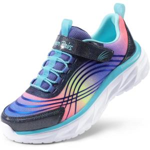 image:imageDREAM PAIRS Girls Shoes Sneakers Kids Tennis Shoes Sparkle ColorBurst Lightweight Running Casual Walking ShoesPurpleRainbow