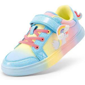 image:imageDREAM PAIRS Girls Shoes Toddler Sneakers Rainbow Storybook Casual School Walking Footwear for ToddlerLittle KidsRainbowBlue