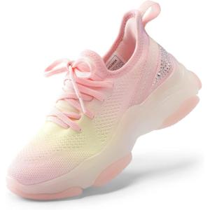 image:imageDREAM PAIRS Girls SlipOn Sneakers Kids Sparkle Pop Lightweight Jelly Sole Walking ShoesRainbowPink