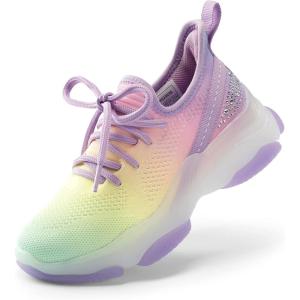 image:imageDREAM PAIRS Girls SlipOn Sneakers Kids Sparkle Pop Lightweight Jelly Sole Walking ShoesRainbowPurple