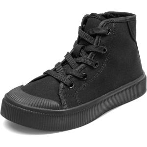 image:imageDREAM PAIRS Kids Sneakers Little Boys Girls High Top Canvas Shoes LilLegends CourtStar Casual Walking ShoesBlack