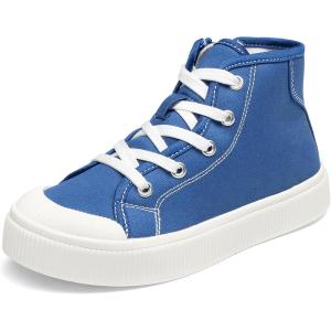 image:imageDREAM PAIRS Kids Sneakers Little Boys Girls High Top Canvas Shoes LilLegends CourtStar Casual Walking ShoesBlue