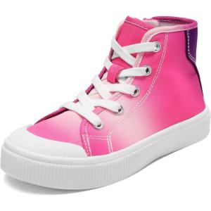 image:imageDREAM PAIRS Kids Sneakers Little Boys Girls High Top Canvas Shoes LilLegends CourtStar Casual Walking ShoesHot PinkPurple