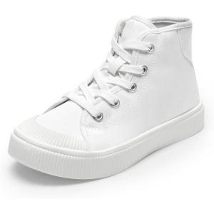 image:imageDREAM PAIRS Kids Sneakers Little Boys Girls High Top Canvas Shoes LilLegends CourtStar Casual Walking ShoesWhite