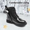 image:imageDREAM PAIRS Boys Girls Side Zipper Combat Ankle BootsToddlerLittle KidAll Black