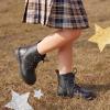 image:imageDREAM PAIRS Boys Girls Side Zipper Combat Ankle BootsToddlerLittle KidBlackPu