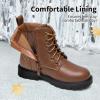 image:imageDREAM PAIRS Boys Girls Side Zipper Combat Ankle BootsToddlerLittle KidBrownPu