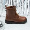 image:imageDREAM PAIRS Boys Girls Side Zipper Combat Ankle BootsToddlerLittle KidBrownPu