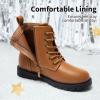 image:imageDREAM PAIRS Boys Girls Side Zipper Combat Ankle BootsToddlerLittle KidCamel