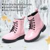 image:imageDREAM PAIRS Boys Girls Side Zipper Combat Ankle BootsToddlerLittle KidPink