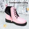 image:imageDREAM PAIRS Boys Girls Side Zipper Combat Ankle BootsToddlerLittle KidPink