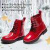 image:imageDREAM PAIRS Boys Girls Side Zipper Combat Ankle BootsToddlerLittle KidRed