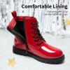 image:imageDREAM PAIRS Boys Girls Side Zipper Combat Ankle BootsToddlerLittle KidRed