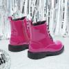 image:imageDREAM PAIRS Boys Girls Side Zipper Combat Ankle BootsToddlerLittle KidRoseRed
